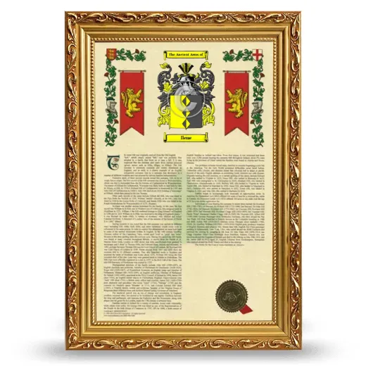 Ilene Armorial History Framed - Gold