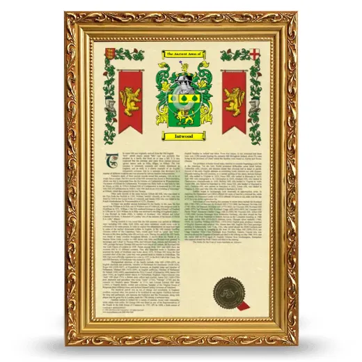 Intwood Armorial History Framed - Gold