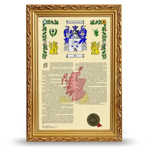 Ise Armorial History Framed - Gold