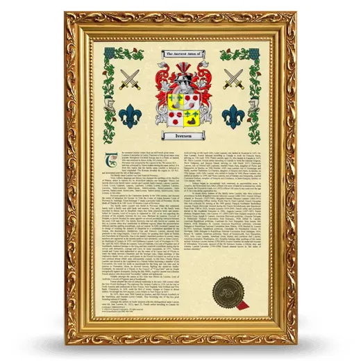 Iversen Armorial History Framed - Gold