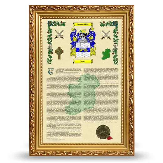 Jarot Armorial History Framed - Gold