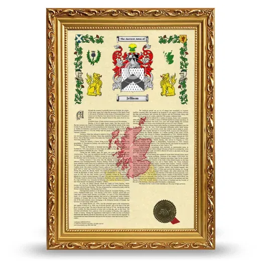Jellison Armorial History Framed - Gold