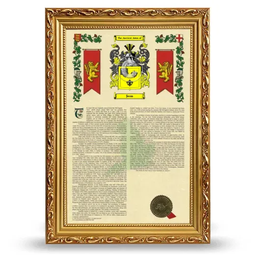 Jeon Armorial History Framed - Gold