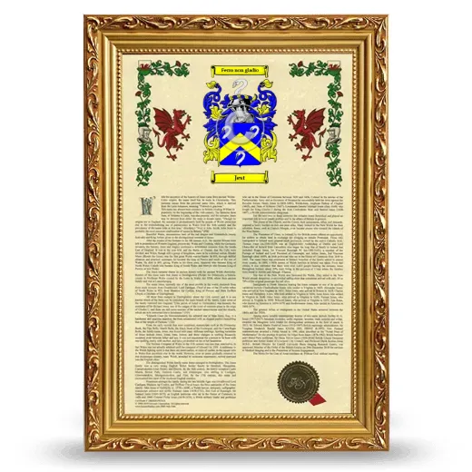 Jest Armorial History Framed - Gold