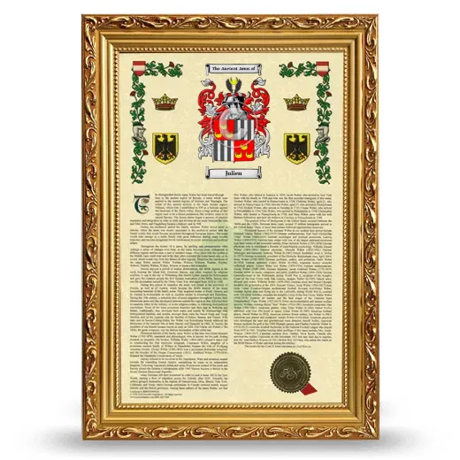 Julien Armorial History Framed - Gold