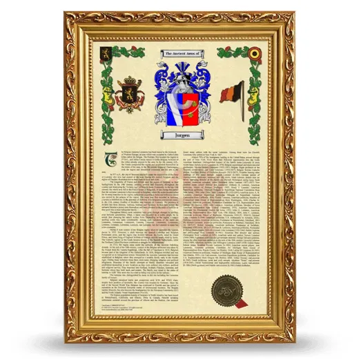 Jurgen Armorial History Framed - Gold