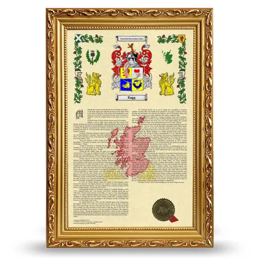 Kagg Armorial History Framed - Gold