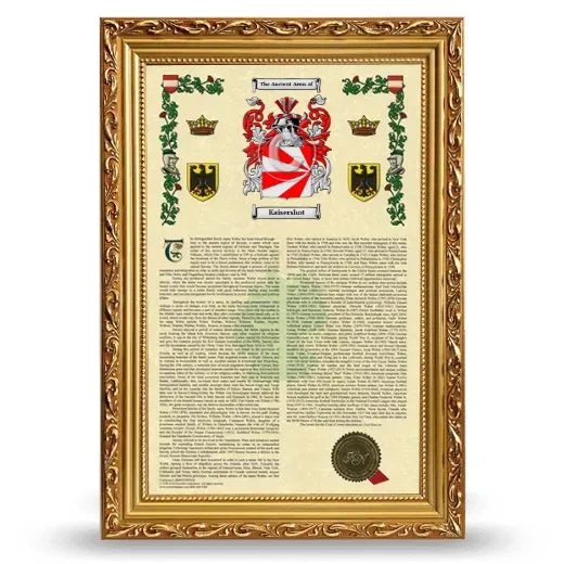 Kaisershot Armorial History Framed - Gold