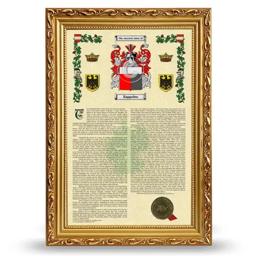 Kappelen Armorial History Framed - Gold