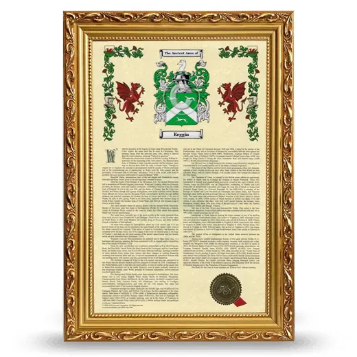 Keggin Armorial History Framed - Gold