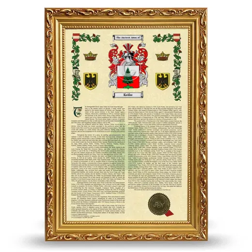 Keifer Armorial History Framed - Gold