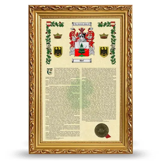 Kief Armorial History Framed - Gold