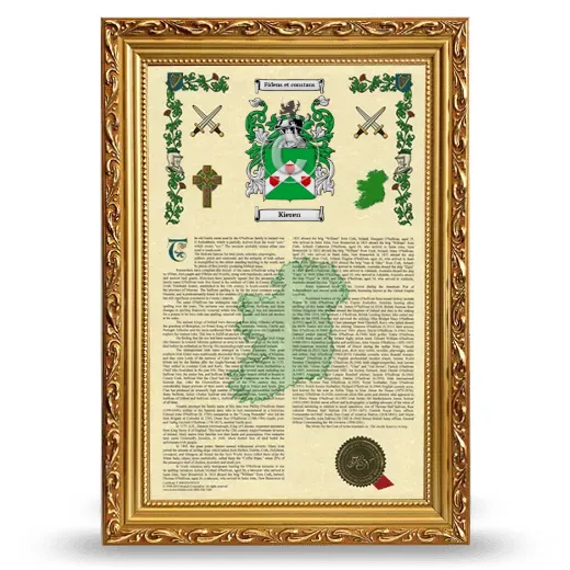 Kieren Armorial History Framed - Gold