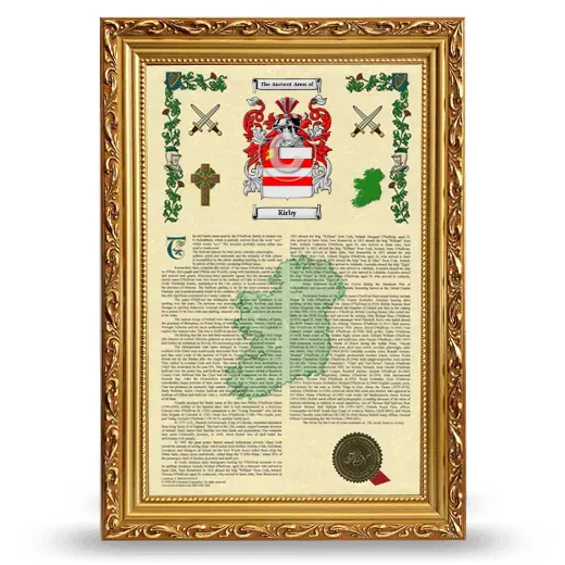 Kirby Armorial History Framed - Gold