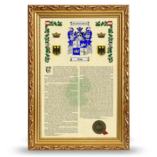 Knap Armorial History Framed - Gold