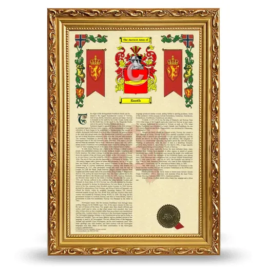 Knoth Armorial History Framed - Gold