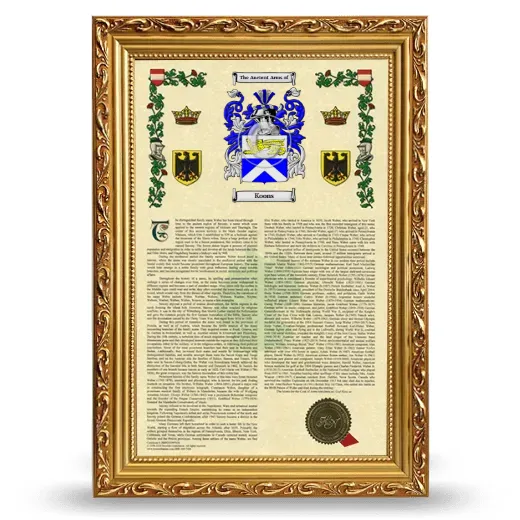 Koons Armorial History Framed - Gold
