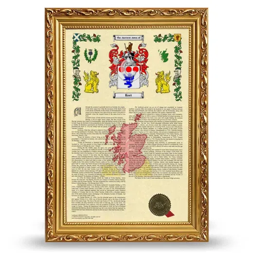 Kort Armorial History Framed - Gold