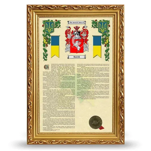 Kostek Armorial History Framed - Gold