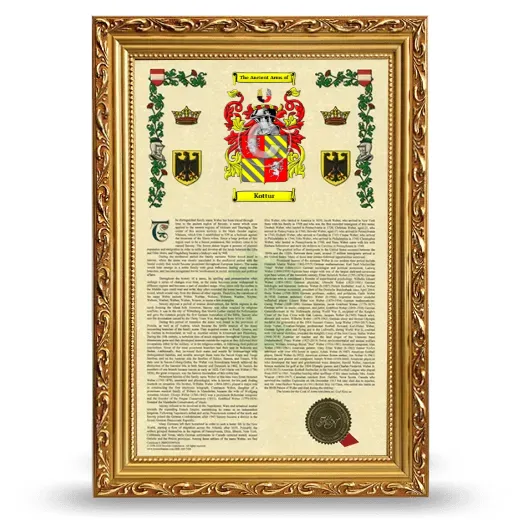 Kottur Armorial History Framed - Gold