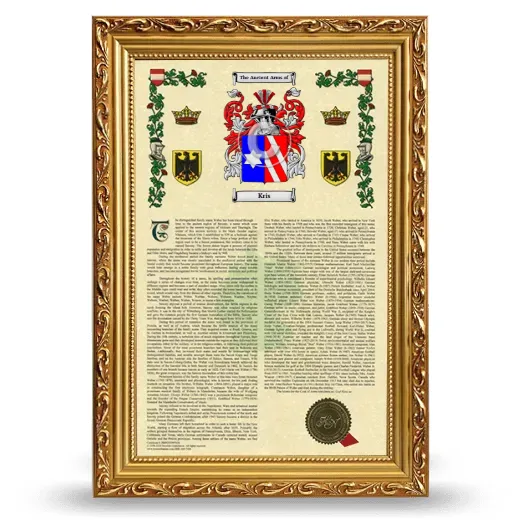 Kris Armorial History Framed - Gold