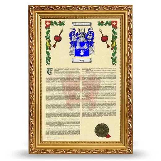 Krug Armorial History Framed - Gold