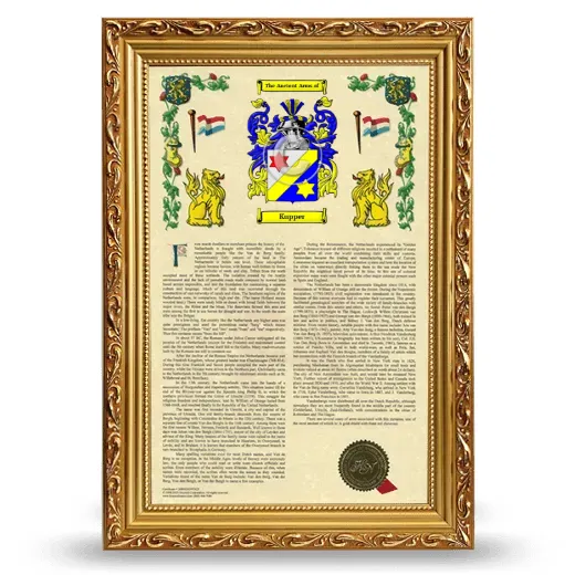 Kupper Armorial History Framed - Gold