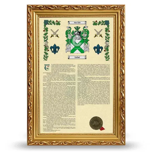Labai Armorial History Framed - Gold