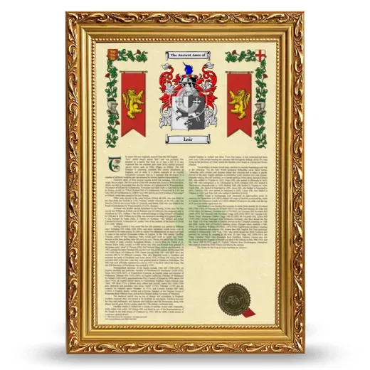 Lair Armorial History Framed - Gold