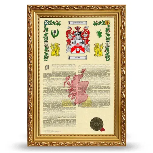 Laird Armorial History Framed - Gold