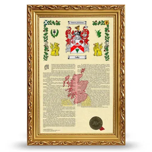 Laky Armorial History Framed - Gold