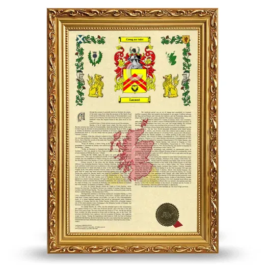 Larant Armorial History Framed - Gold
