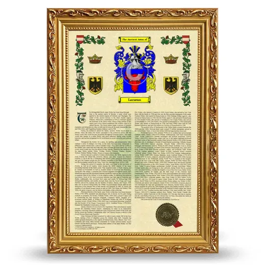 Larsenn Armorial History Framed - Gold