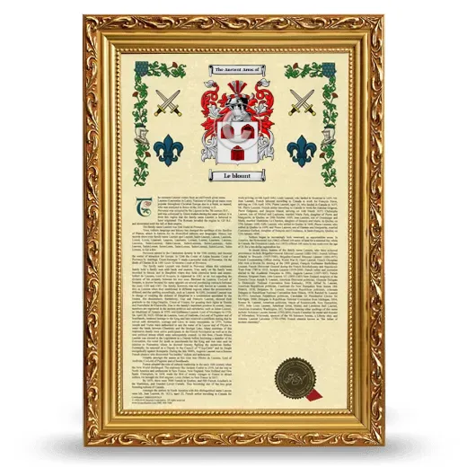 Le blount Armorial History Framed - Gold