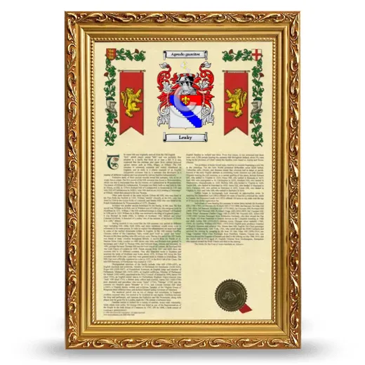 Leaky Armorial History Framed - Gold
