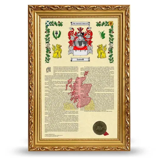 Leavell Armorial History Framed - Gold