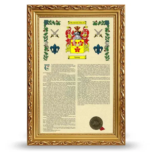 Levay Armorial History Framed - Gold
