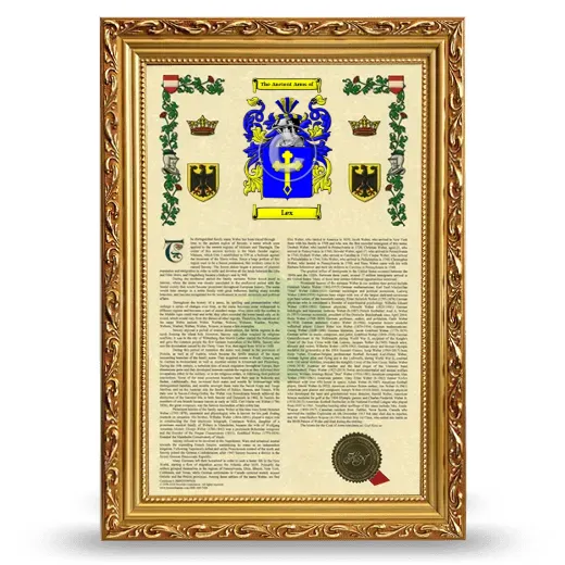Lex Armorial History Framed - Gold