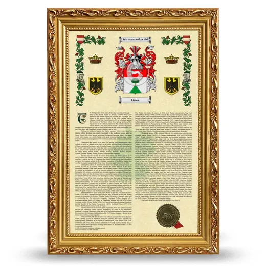 Lines Armorial History Framed - Gold