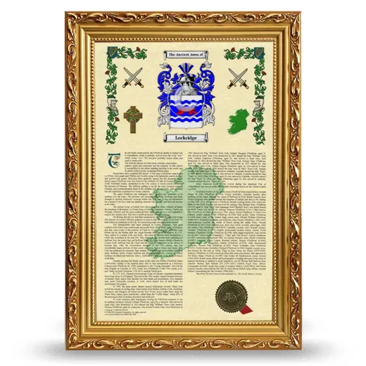 Lockridge Armorial History Framed - Gold