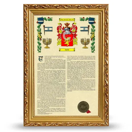 Loew Armorial History Framed - Gold