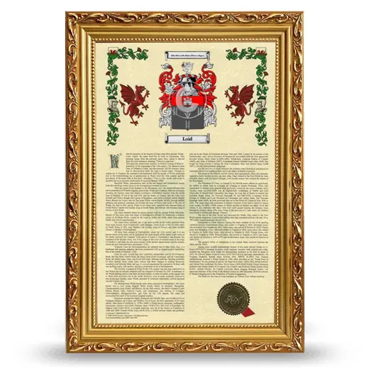 Loid Armorial History Framed - Gold