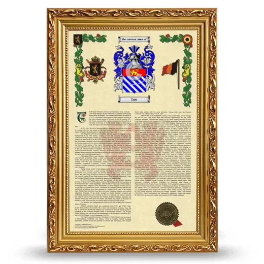 Loo Armorial History Framed - Gold