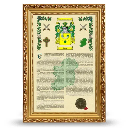 Lurie Armorial History Framed - Gold