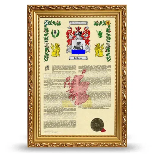 Lythgow Armorial History Framed - Gold
