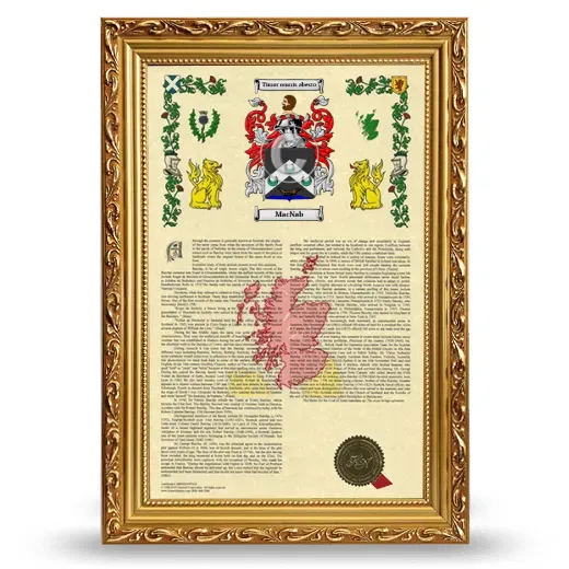 MacNab Armorial History Framed - Gold
