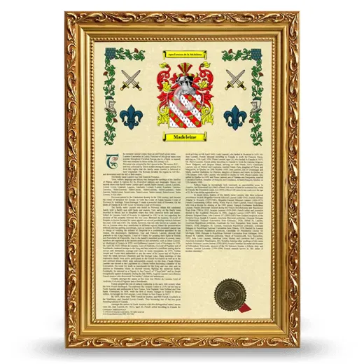 Madeleine Armorial History Framed - Gold