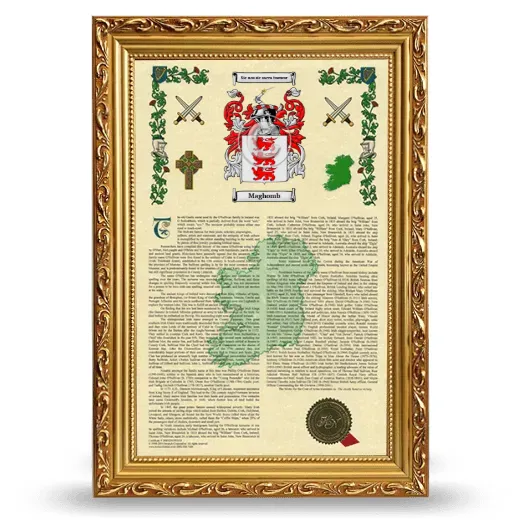 Maghomb Armorial History Framed - Gold