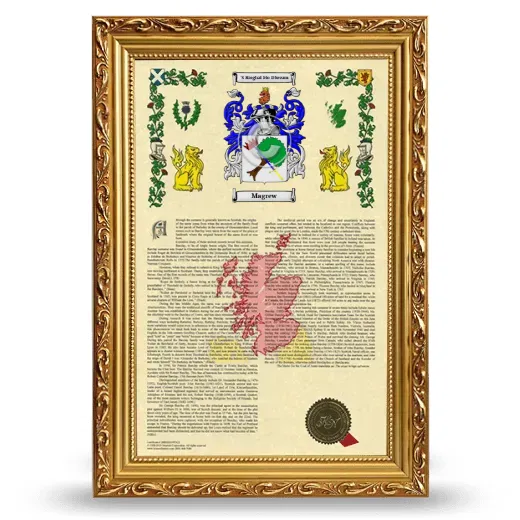 Magrew Armorial History Framed - Gold