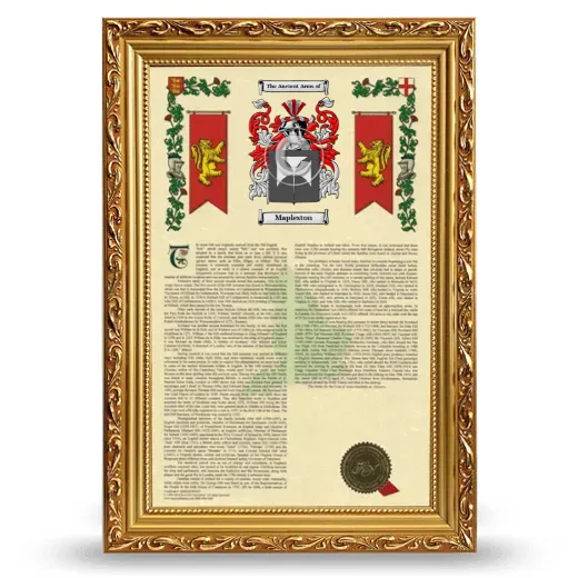 Mapleston Armorial History Framed - Gold